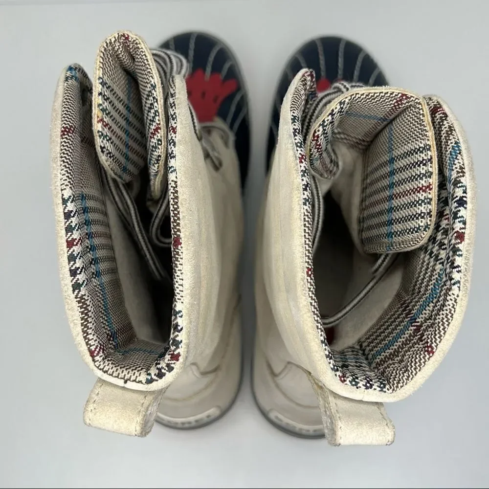 Sorel Tivoli Camp 18 Waterproof Snow Winter Duck Blue Tan Suede Womens Boots 7.5